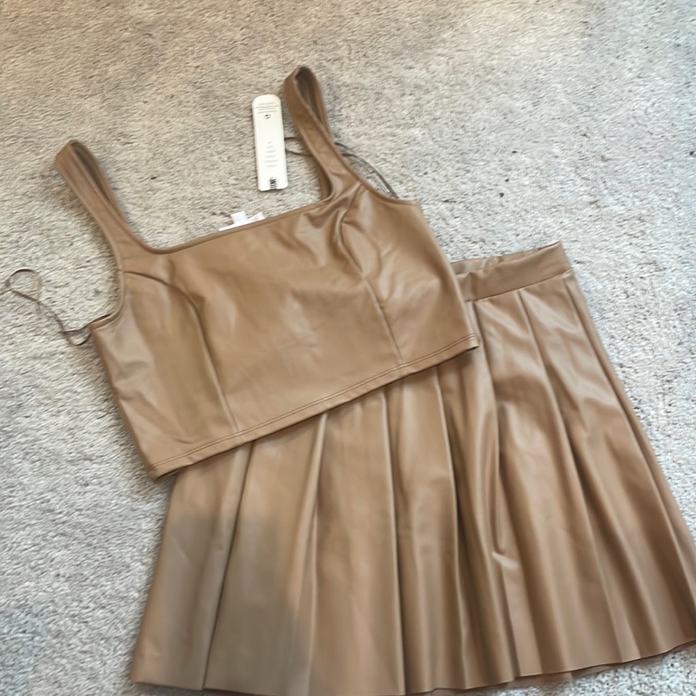 2 piece faux leather set